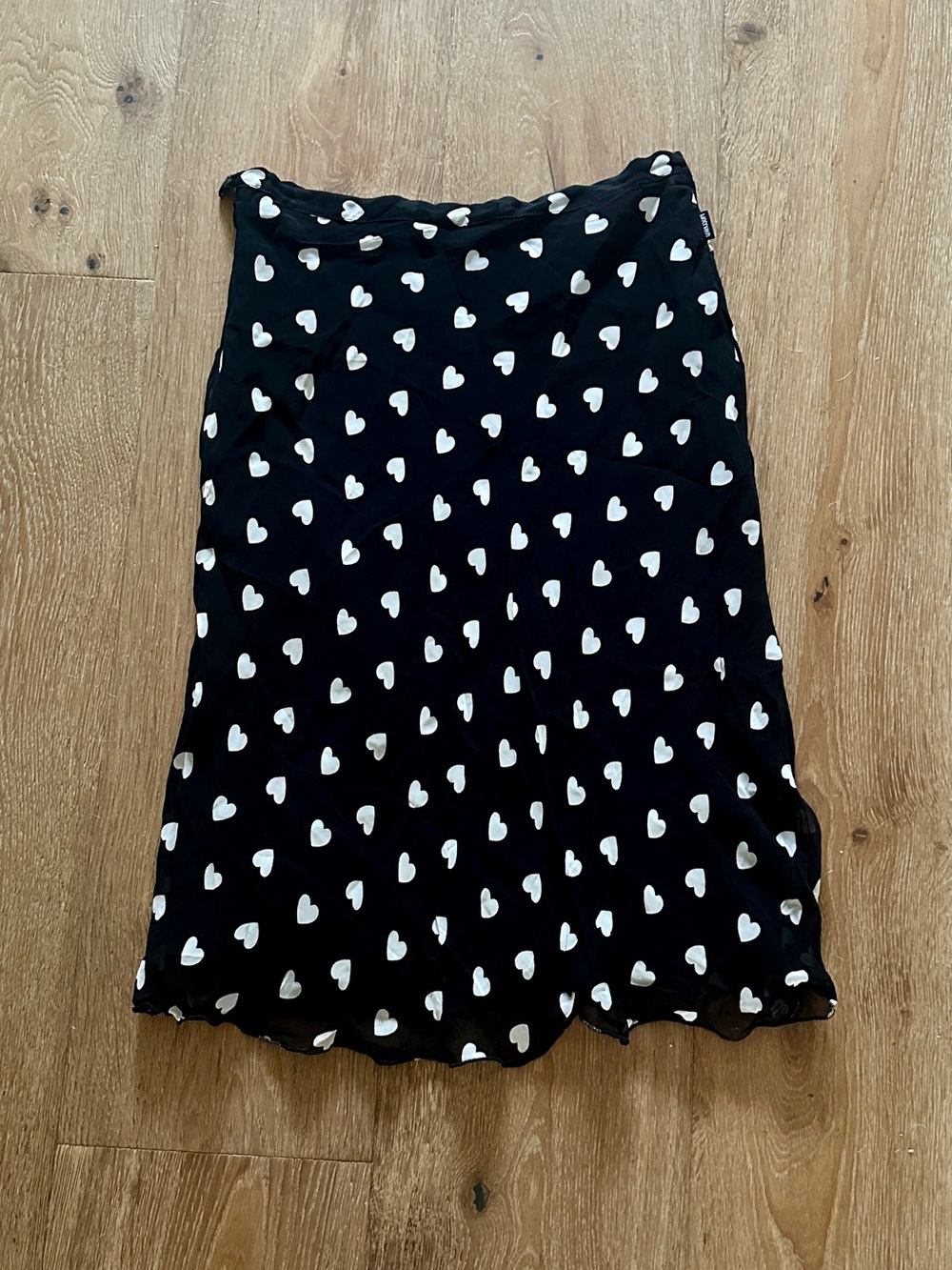 Vintage Moschino Jeans Heart Print Skirt Y2K Made in Italy